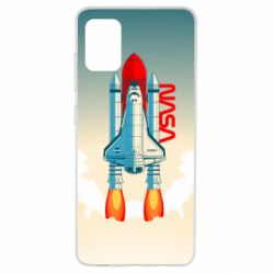 Чехол для Samsung A51 NASA logo and rocket - PrintSalon