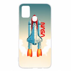 Чехол для Samsung M31 NASA logo and rocket - PrintSalon