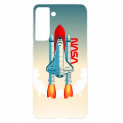 Чехол для Samsung S21 NASA logo and rocket - PrintSalon
