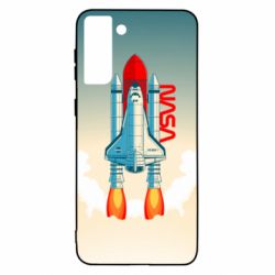 Чехол для Samsung S21+ NASA logo and rocket - PrintSalon