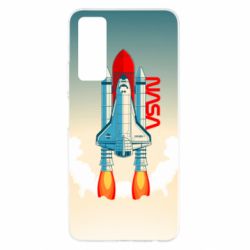 Чехол для Huawei P Smart 2021 NASA logo and rocket - PrintSalon