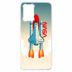 Чехол для Oppo A74 4G NASA logo and rocket - PrintSalon