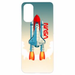 Чехол для Oppo Reno 4 NASA logo and rocket - PrintSalon