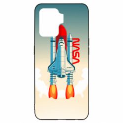 Чехол для Oppo Reno 5 Lite NASA logo and rocket - PrintSalon