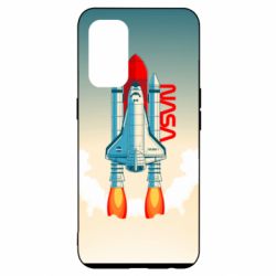 Чехол для Oppo Reno 5 4G NASA logo and rocket - PrintSalon