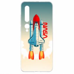 Чехол для Xiaomi Mi10/10 Pro NASA logo and rocket - PrintSalon