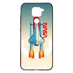 Чехол для Xiaomi Redmi Note 9/Redmi 10X NASA logo and rocket - PrintSalon