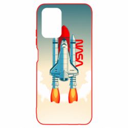 Чехол для Xiaomi Redmi Note 10 NASA logo and rocket - PrintSalon