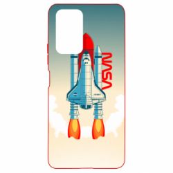 Чехол для Xiaomi Redmi Note 10 Pro NASA logo and rocket - PrintSalon