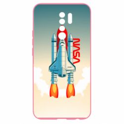 Чехол для Xiaomi Redmi 9 NASA logo and rocket - PrintSalon