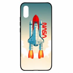 Чехол для Xiaomi Redmi 9a NASA logo and rocket