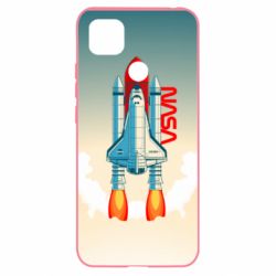 Чехол для Xiaomi Redmi 9c NASA logo and rocket