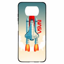 Чехол для Xiaomi Poco X3 NASA logo and rocket - PrintSalon