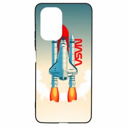 Чехол для Xiaomi Poco F3/K40 NASA logo and rocket - PrintSalon