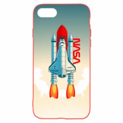 Чехол для iPhone SE 2022 NASA logo and rocket - PrintSalon