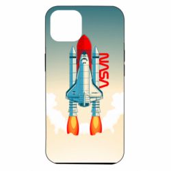 Чехол для iPhone 14 NASA logo and rocket