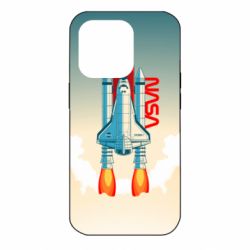 Чехол для iPhone 14 Pro NASA logo and rocket - PrintSalon