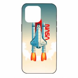 Чехол для iPhone 14 Pro Max NASA logo and rocket - PrintSalon