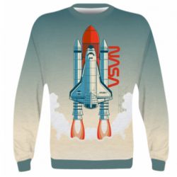 3D свитшот NASA logo and rocket - PrintSalon