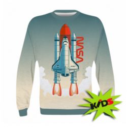 Детский 3D свитшот NASA logo and rocket - PrintSalon