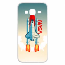 Чехол для Samsung J3 2016 NASA logo and rocket - PrintSalon