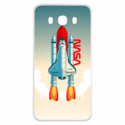 Чехол для Samsung J7 2016 NASA logo and rocket - PrintSalon