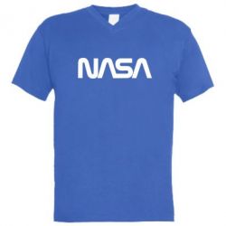 Мужская футболка  с V-образным вырезом NASA logo - PrintSalon