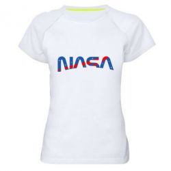 Женская футболка для спорта Nasa semicircle - PrintSalon