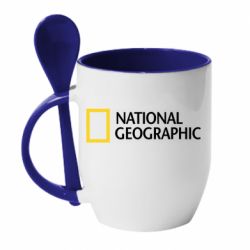 Чашка с ложкой National Geographic logo - PrintSalon
