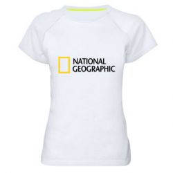 Женская футболка для спорта National Geographic logo - PrintSalon