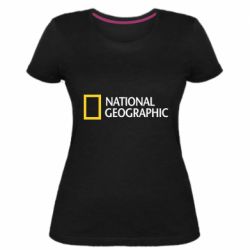 Женская премиум футболка National Geographic logo - PrintSalon