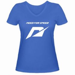 Женская футболка с V-образным вырезом Need For Speed Logo - PrintSalon