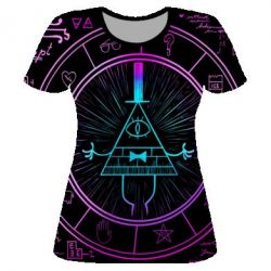 Женская футболка 3D Neon Bill Cipher - PrintSalon