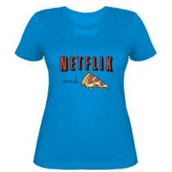 Женская футболка Netflix and pizza - PrintSalon