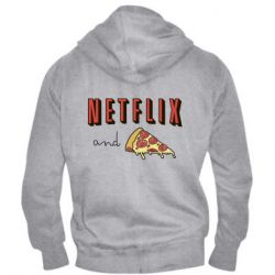 Мужское худи на молнии Netflix and pizza - PrintSalon