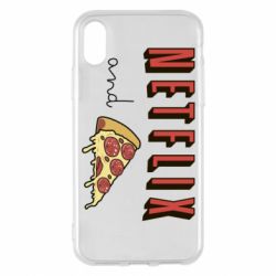 Чехол для iPhone X/Xs Netflix and pizza - PrintSalon