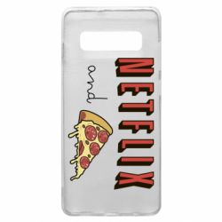 Чехол для Samsung S10+ Netflix and pizza - PrintSalon