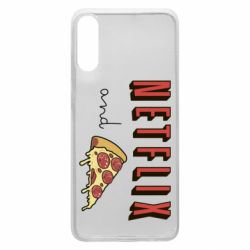 Чехол для Samsung A70 Netflix and pizza - PrintSalon