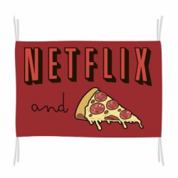 Флаг Netflix and pizza - PrintSalon