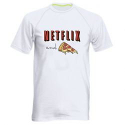 Мужская футболка для спорта Netflix and pizza - PrintSalon
