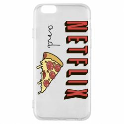 Чехол для iPhone 6/6S Netflix and pizza - PrintSalon