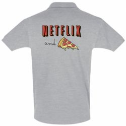 Мужское поло Netflix and pizza - PrintSalon