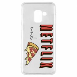 Чехол для Samsung A8 2018 Netflix and pizza - PrintSalon