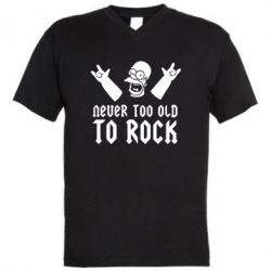 Мужская футболка  с V-образным вырезом Never old to rock (Gomer) - PrintSalon