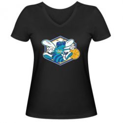 Жіноча футболка з V-подібним вирізом New Orleans Hornets Logo - PrintSalon