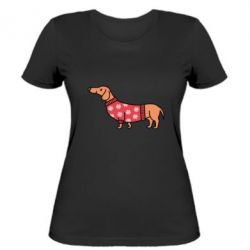 Женская футболка New Year's Dachshund - PrintSalon