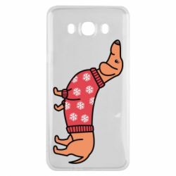 Чехол для Samsung J7 2016 New Year's Dachshund - PrintSalon