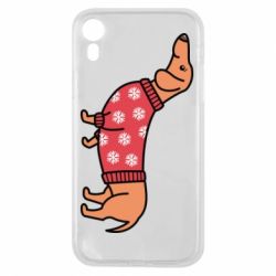 Чехол для iPhone XR New Year's Dachshund - PrintSalon