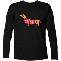 Футболка с длинным рукавом New Year's Dachshund - PrintSalon