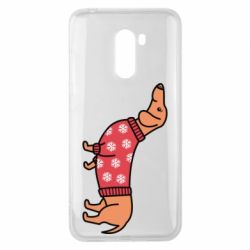 Чехол для Xiaomi Pocophone F1 New Year's Dachshund - PrintSalon